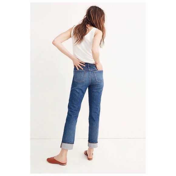 Madewell Women’s Sz 28 Slim Mid Rise Stretch Straight Leg Boy Jean - Picture 2 of 13